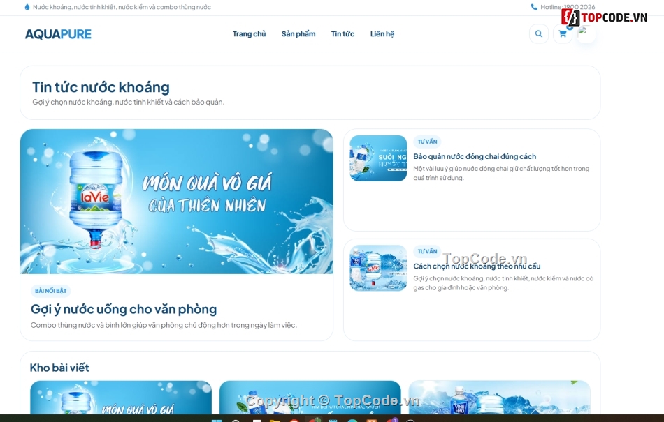 website,website bán nước,web bán nước